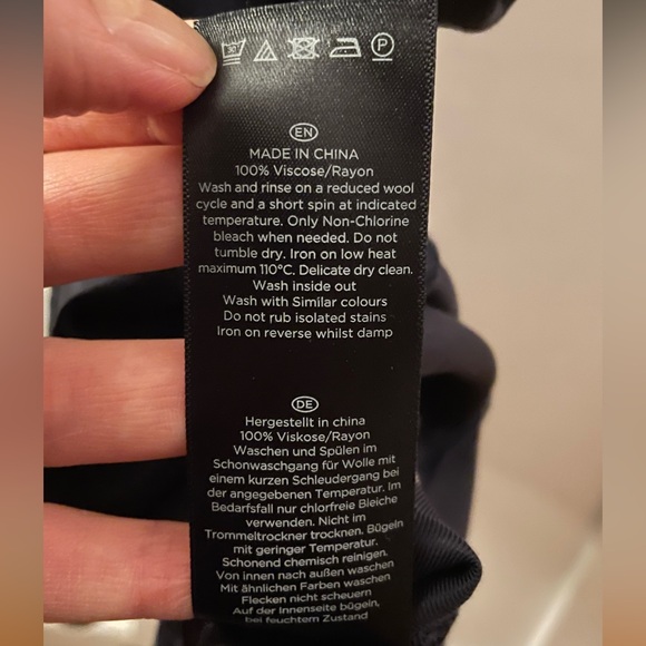 HOBBS LONDON // “Marci” Polka Dot Navy Blue Pullover Shirt Dress roll-up sleeves - Picture 11 of 11